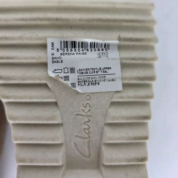 Clarks Serena Paige Womens Slip-Ons Loafers Beige Sand Suede Striped Size 11M - Picture 15 of 16